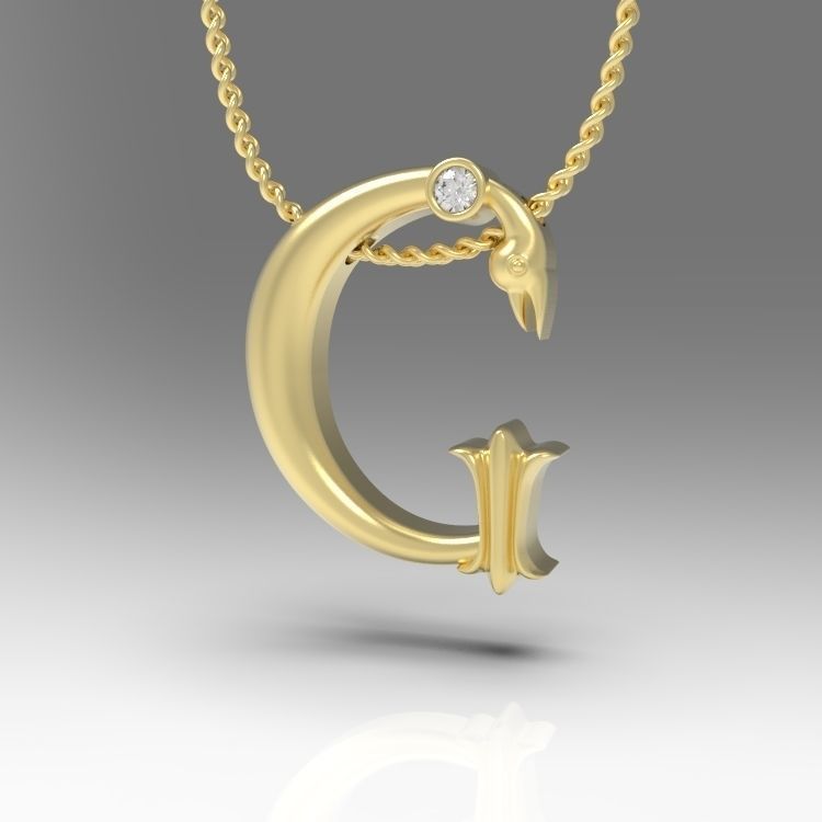 Alphabet Latin G 3D print model_4