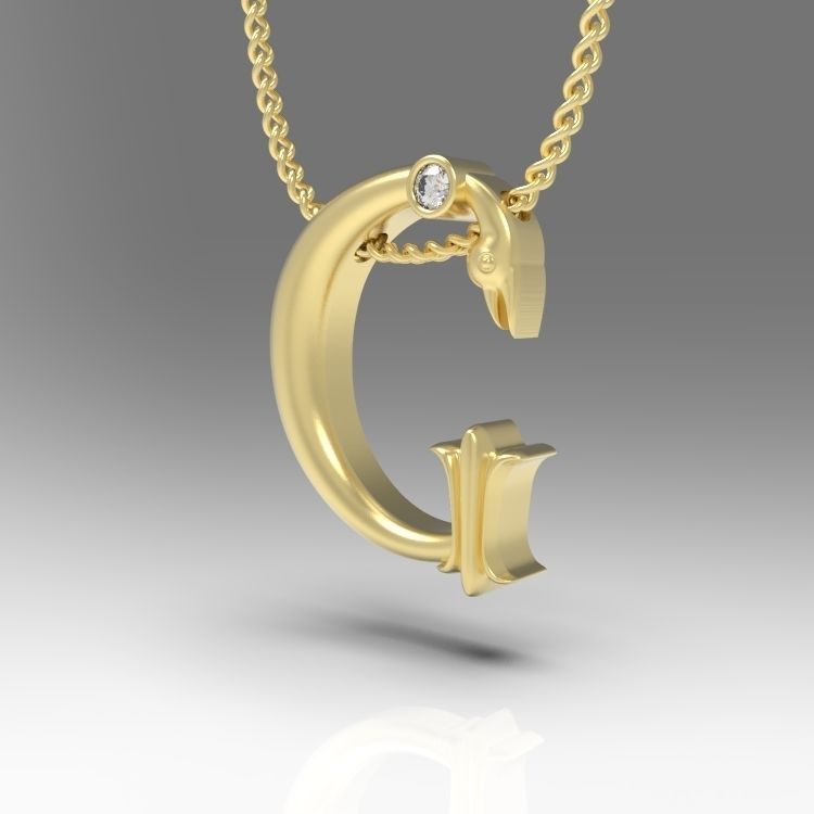 Alphabet Latin G 3D print model_5