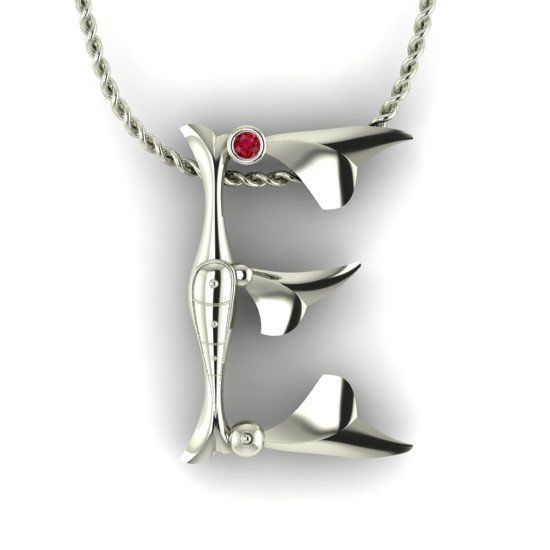 Alphabet Latin E 3D print model_18