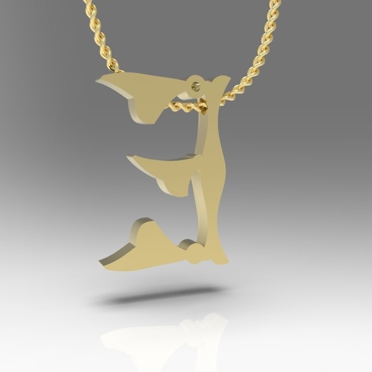 Alphabet Latin E 3D print model_11