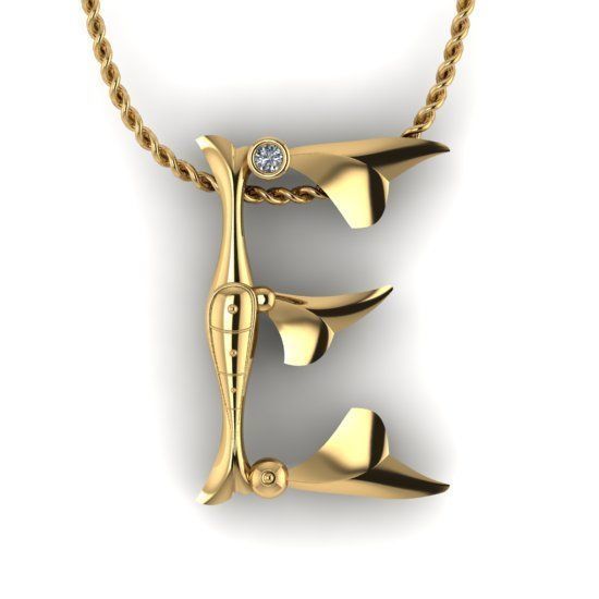 Alphabet Latin E 3D print model_20