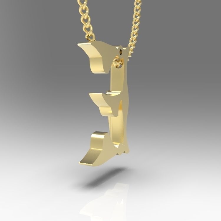 Alphabet Latin E 3D print model_9