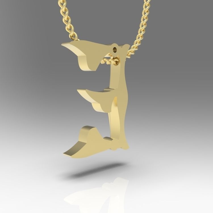 Alphabet Latin E 3D print model_10