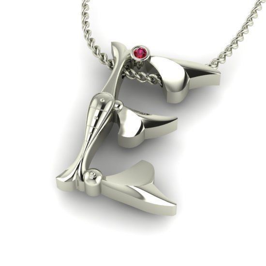 Alphabet Latin E 3D print model_27