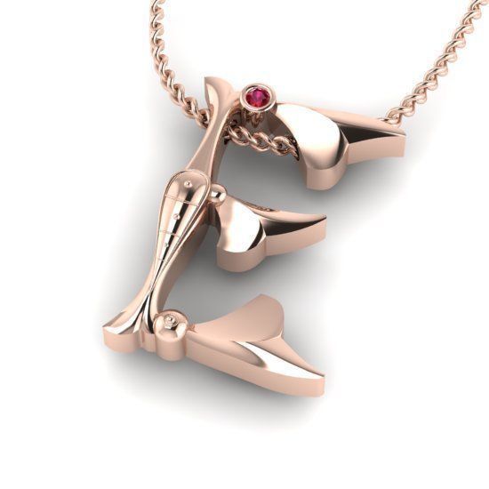 Alphabet Latin E 3D print model_24