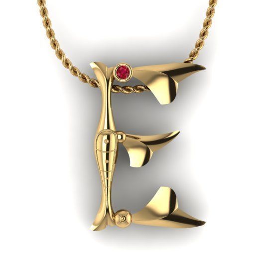 Alphabet Latin E 3D print model_21