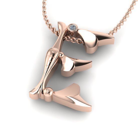 Alphabet Latin E 3D print model_23