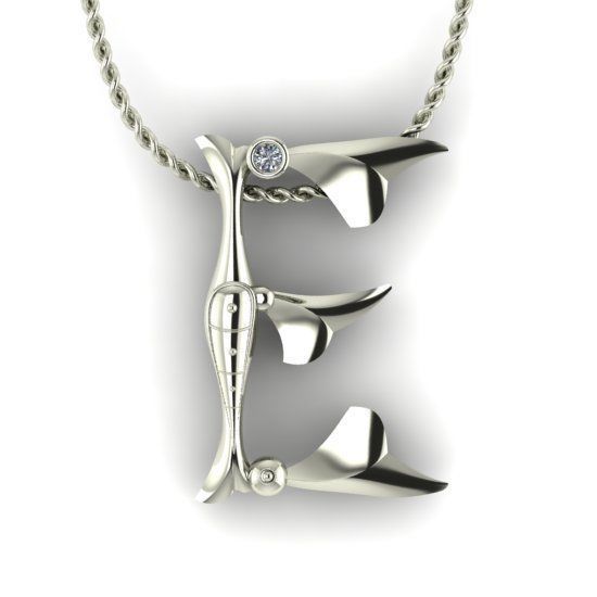 Alphabet Latin E 3D print model_17