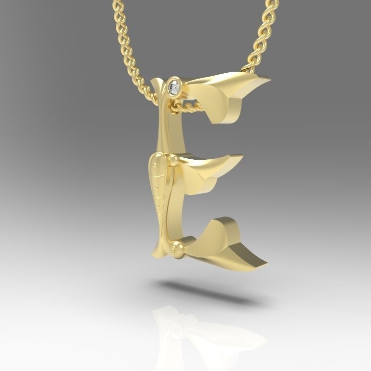 Alphabet Latin E 3D print model_5