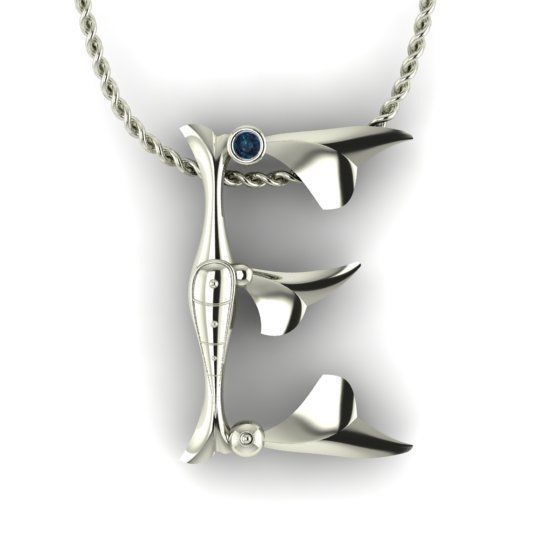 Alphabet Latin E 3D print model_16