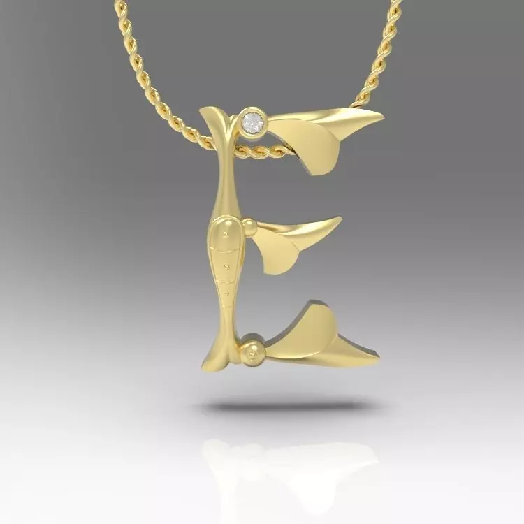 Alphabet Latin E 3D print model_0