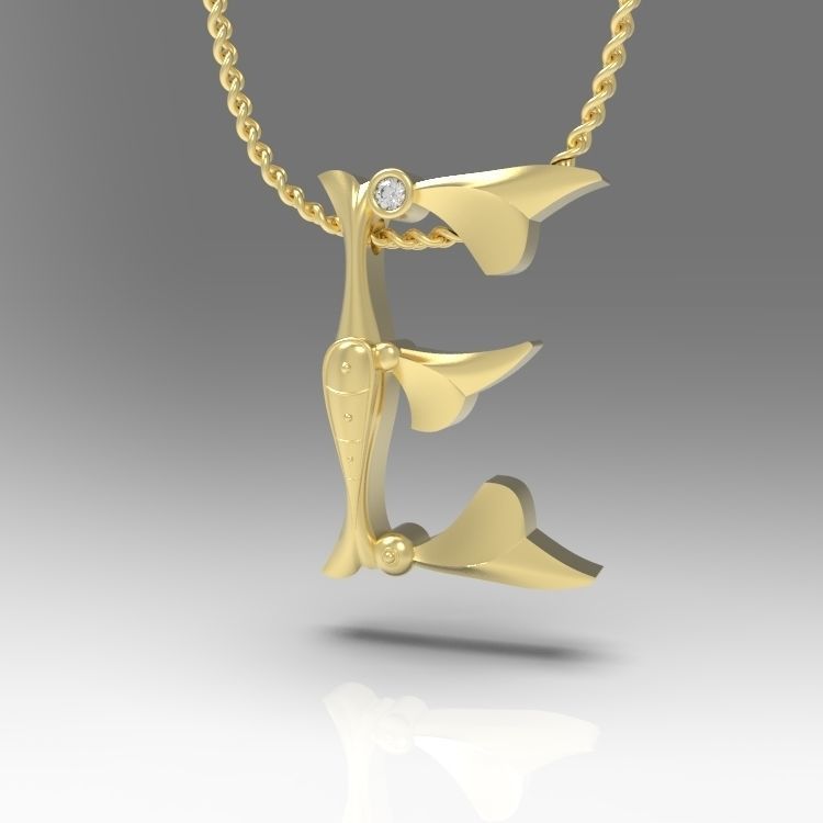 Alphabet Latin E 3D print model_4