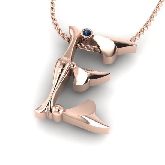 Alphabet Latin E 3D print model_22