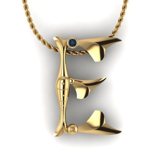 Alphabet Latin E 3D print model_19