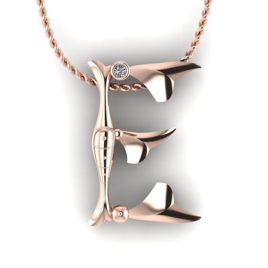 Alphabet Latin E 3D print model_14