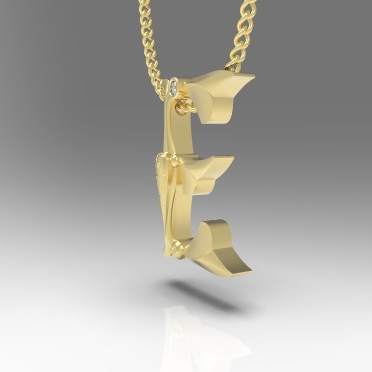 Alphabet Latin E 3D print model_6