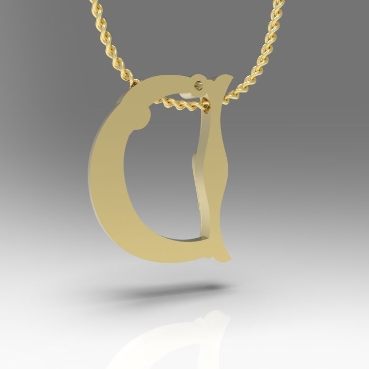 Alphabet Latin D 3D print model_11