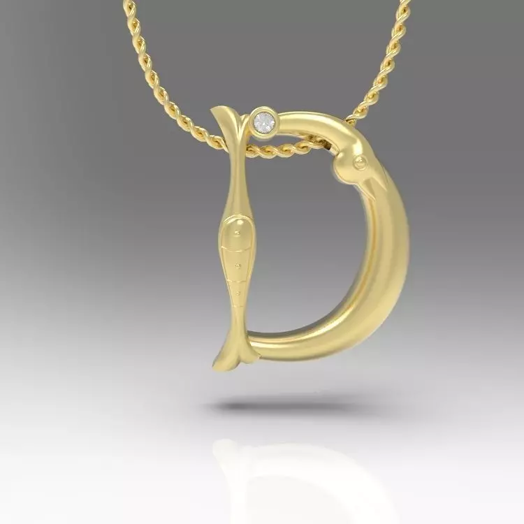 Alphabet Latin D 3D print model_0