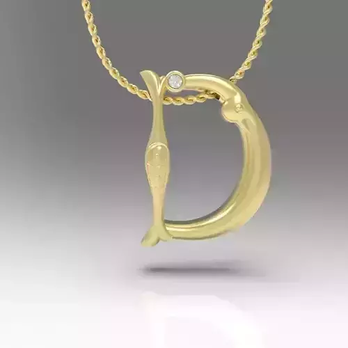 Alphabet Latin D 3D print model