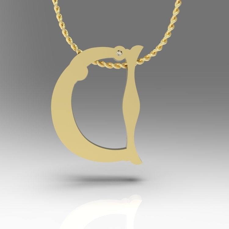 Alphabet Latin D 3D print model_12