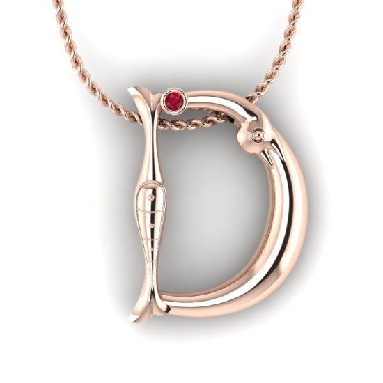 Alphabet Latin D 3D print model_15