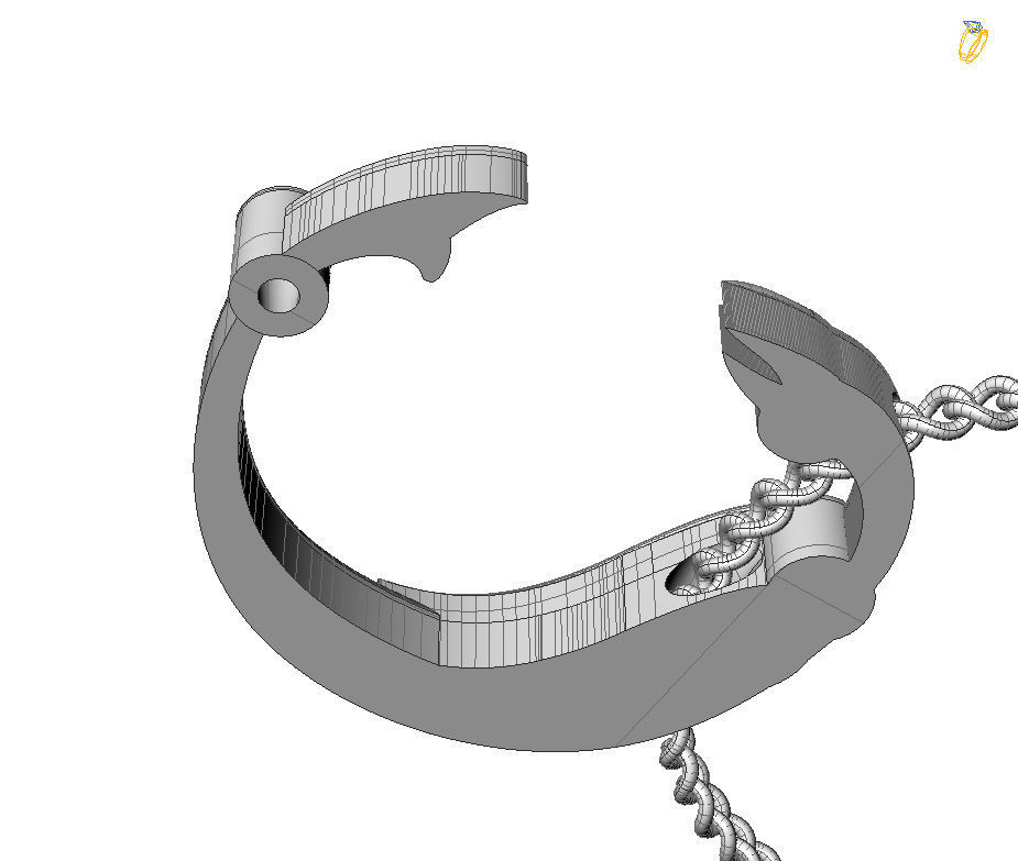 Alphabet Latin C 3D print model_3