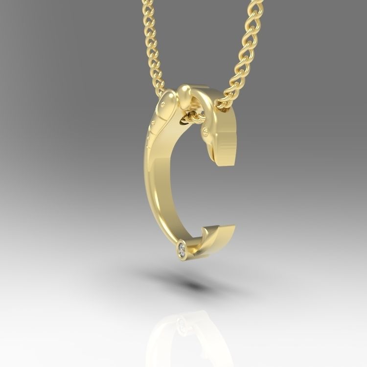 Alphabet Latin C 3D print model_6