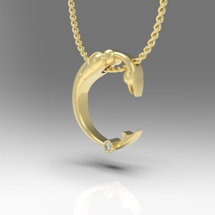 Alphabet Latin C 3D print model_5