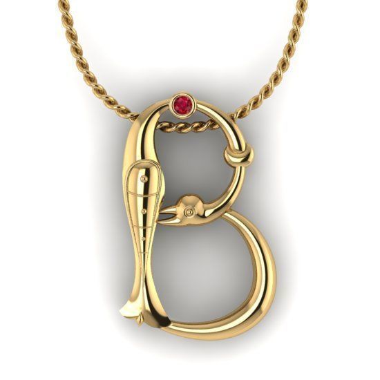 Alphabet Latin B 3D print model_21