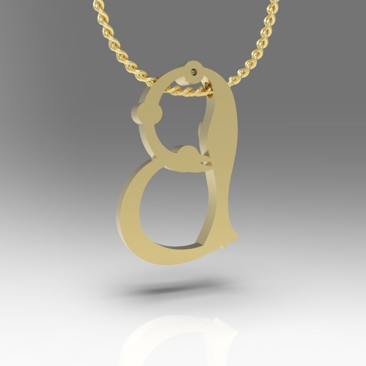 Alphabet Latin B 3D print model_11