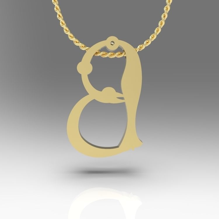 Alphabet Latin B 3D print model_12