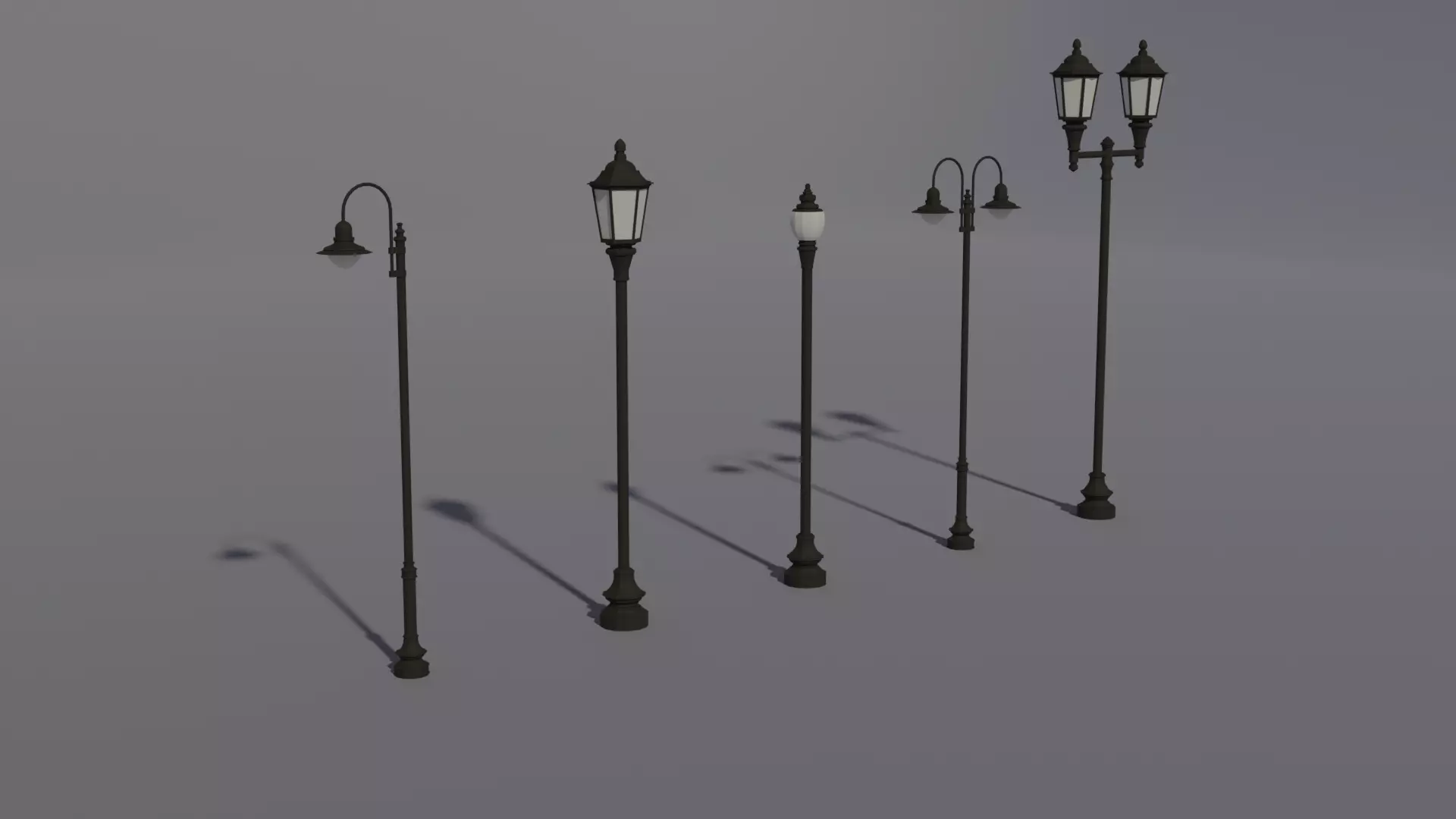 Street Lights PBR - Unreal Free low-poly 3D model