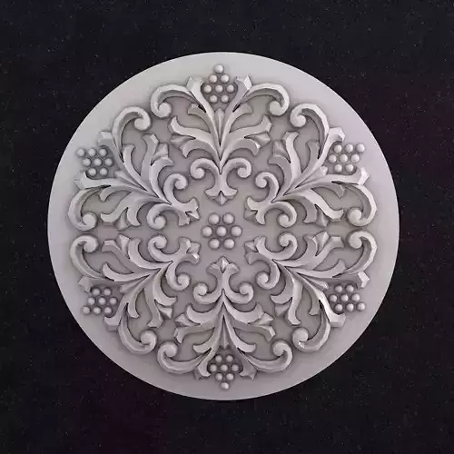 Decor ornately carved circular mold