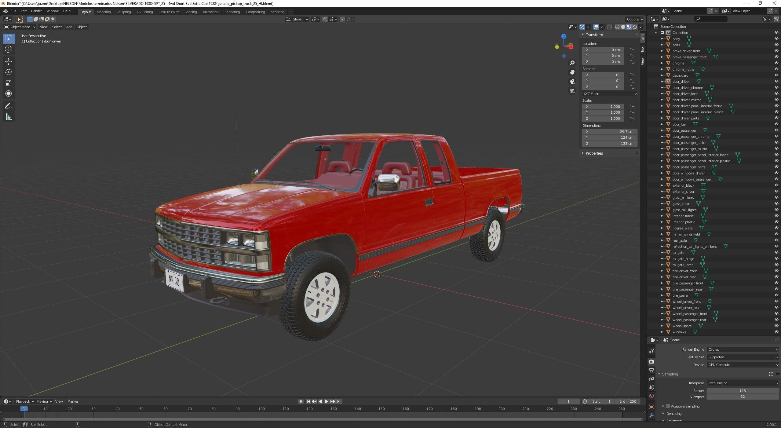 GENERIC PICKUP TRUCK 25 3D model_32