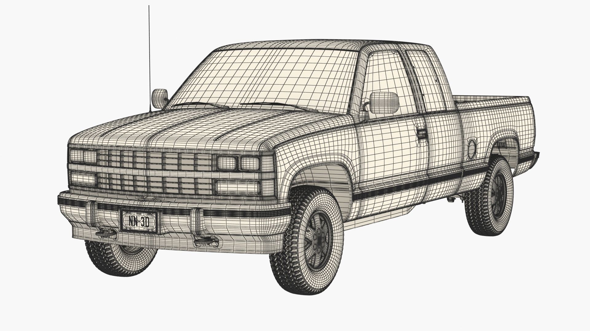 GENERIC PICKUP TRUCK 25 3D model_28
