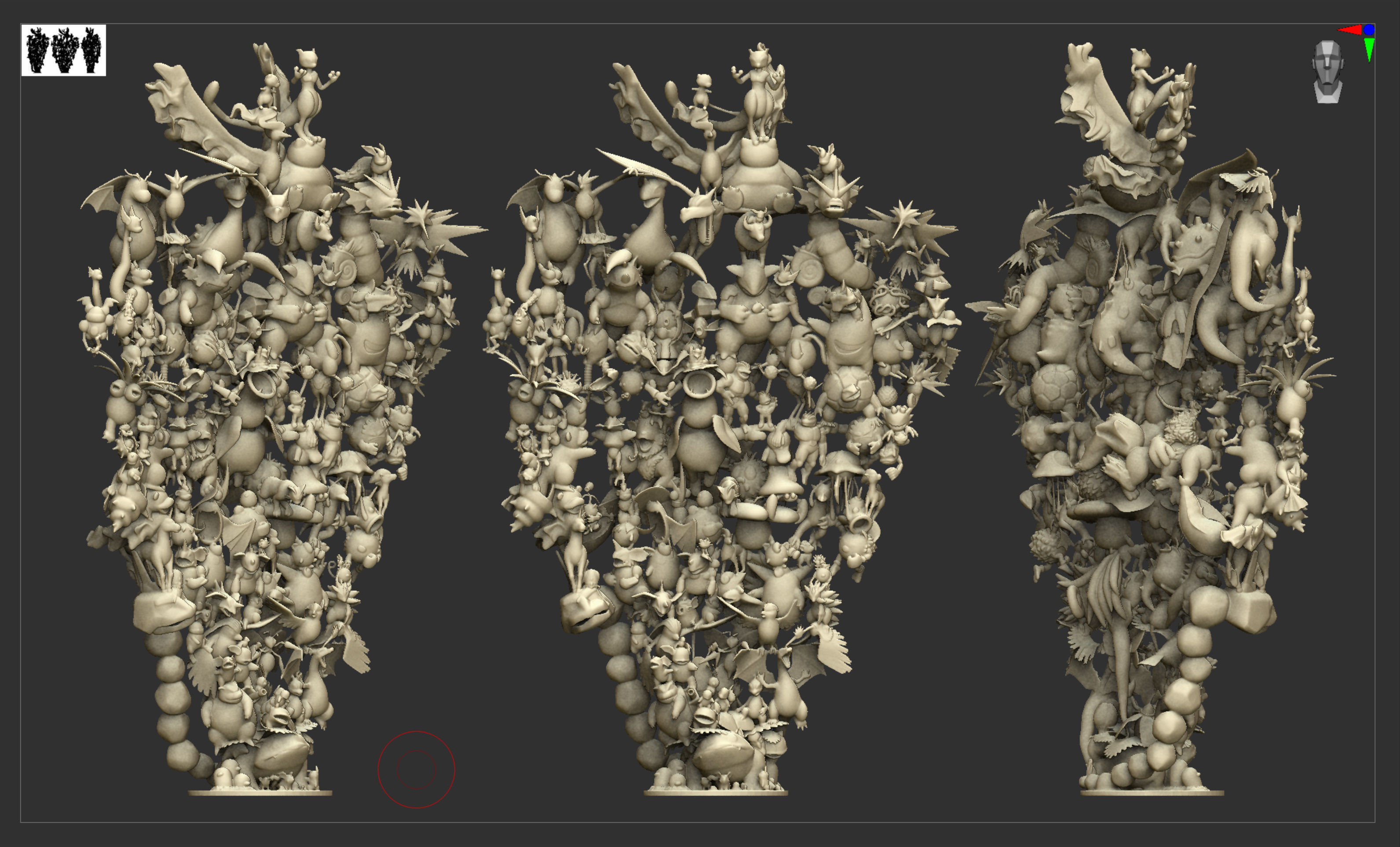 All 151 first generation Kanto Pokemon posed together 3D print model_13