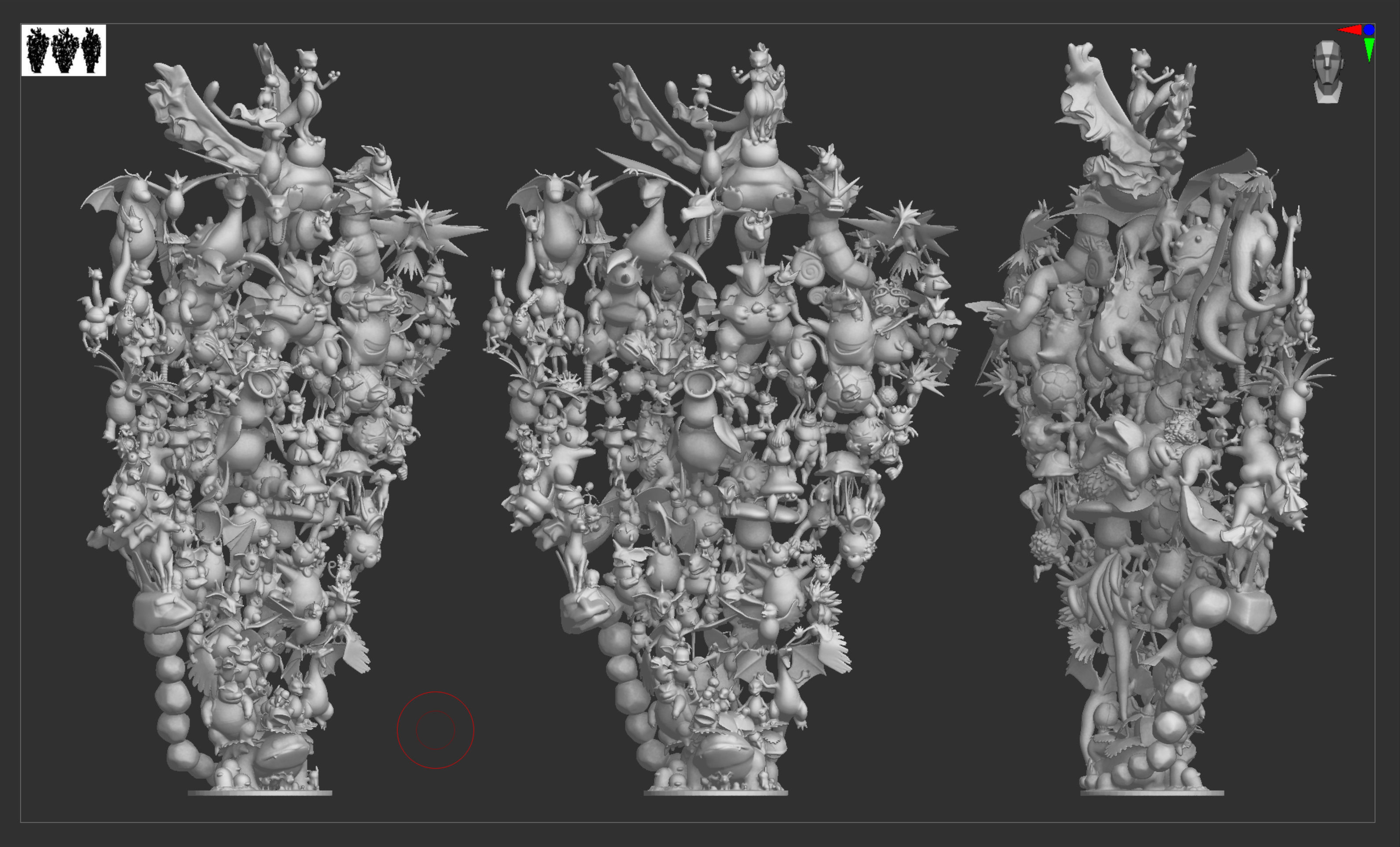 All 151 first generation Kanto Pokemon posed together 3D print model_10