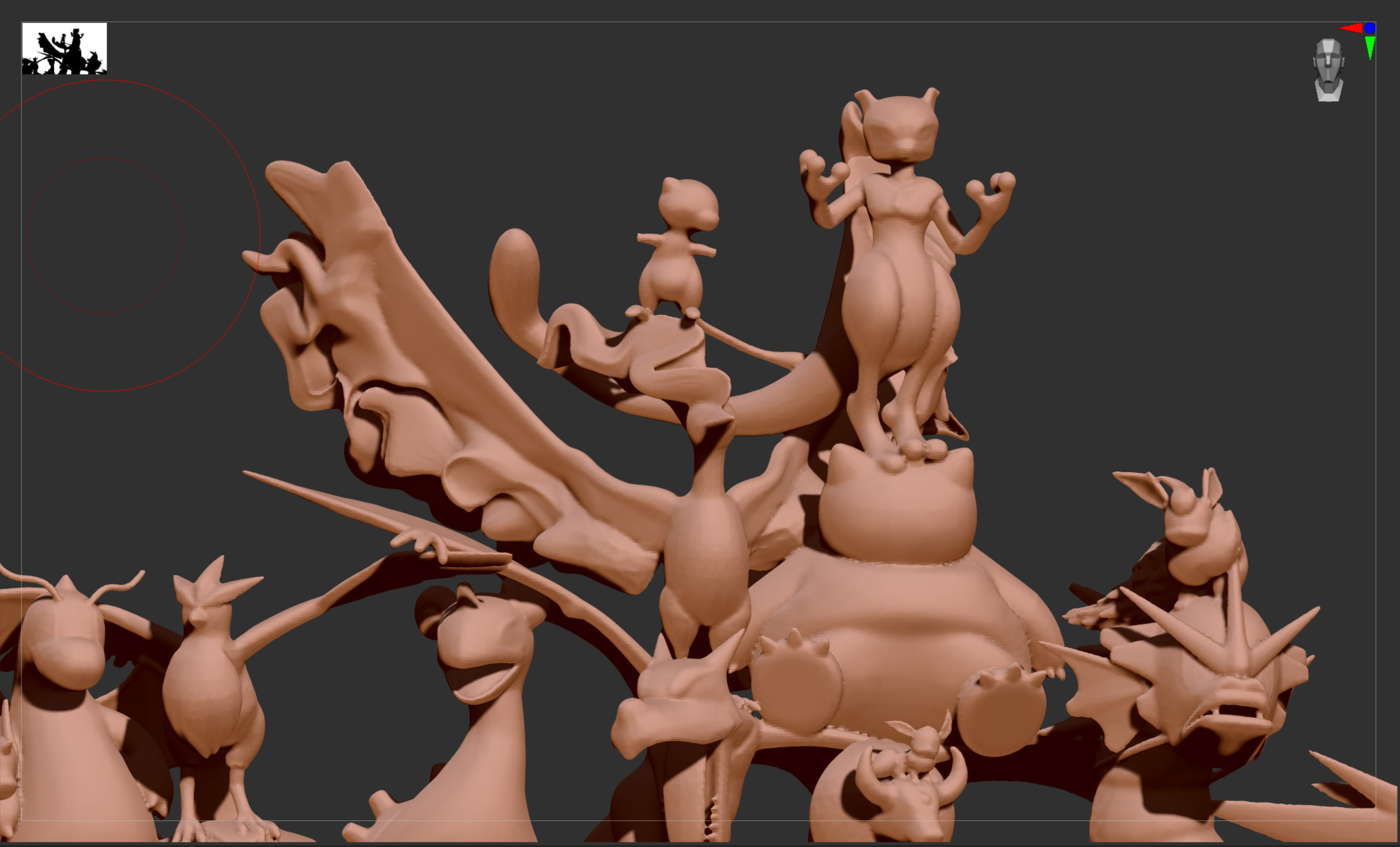 All 151 first generation Kanto Pokemon posed together 3D print model_21