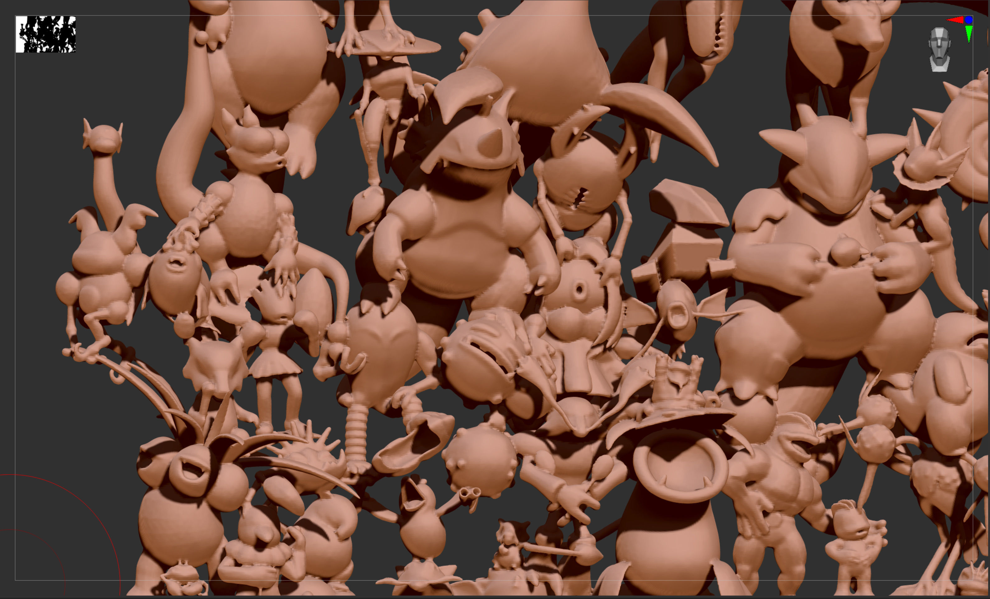 All 151 first generation Kanto Pokemon posed together 3D print model_18