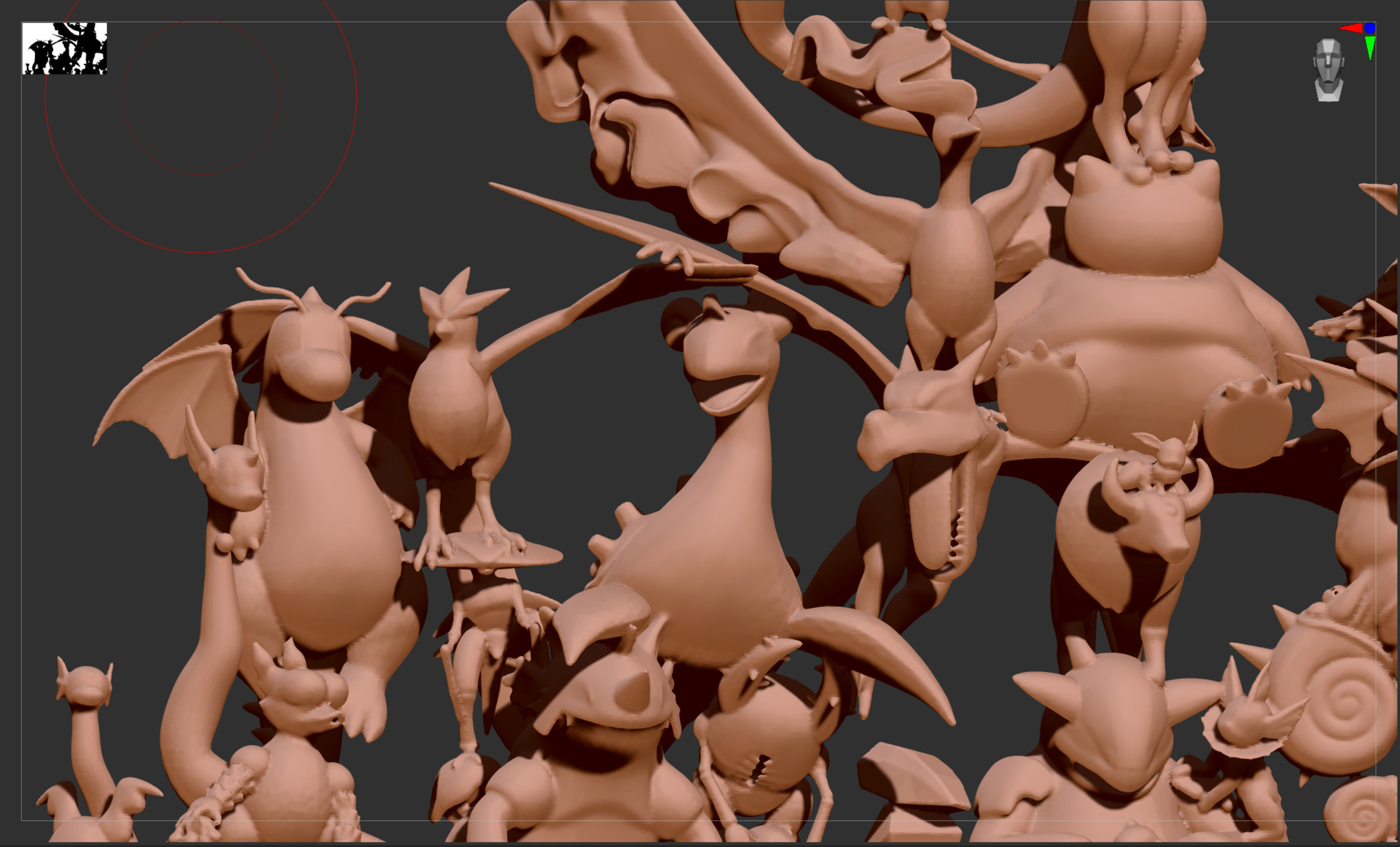 All 151 first generation Kanto Pokemon posed together 3D print model_20