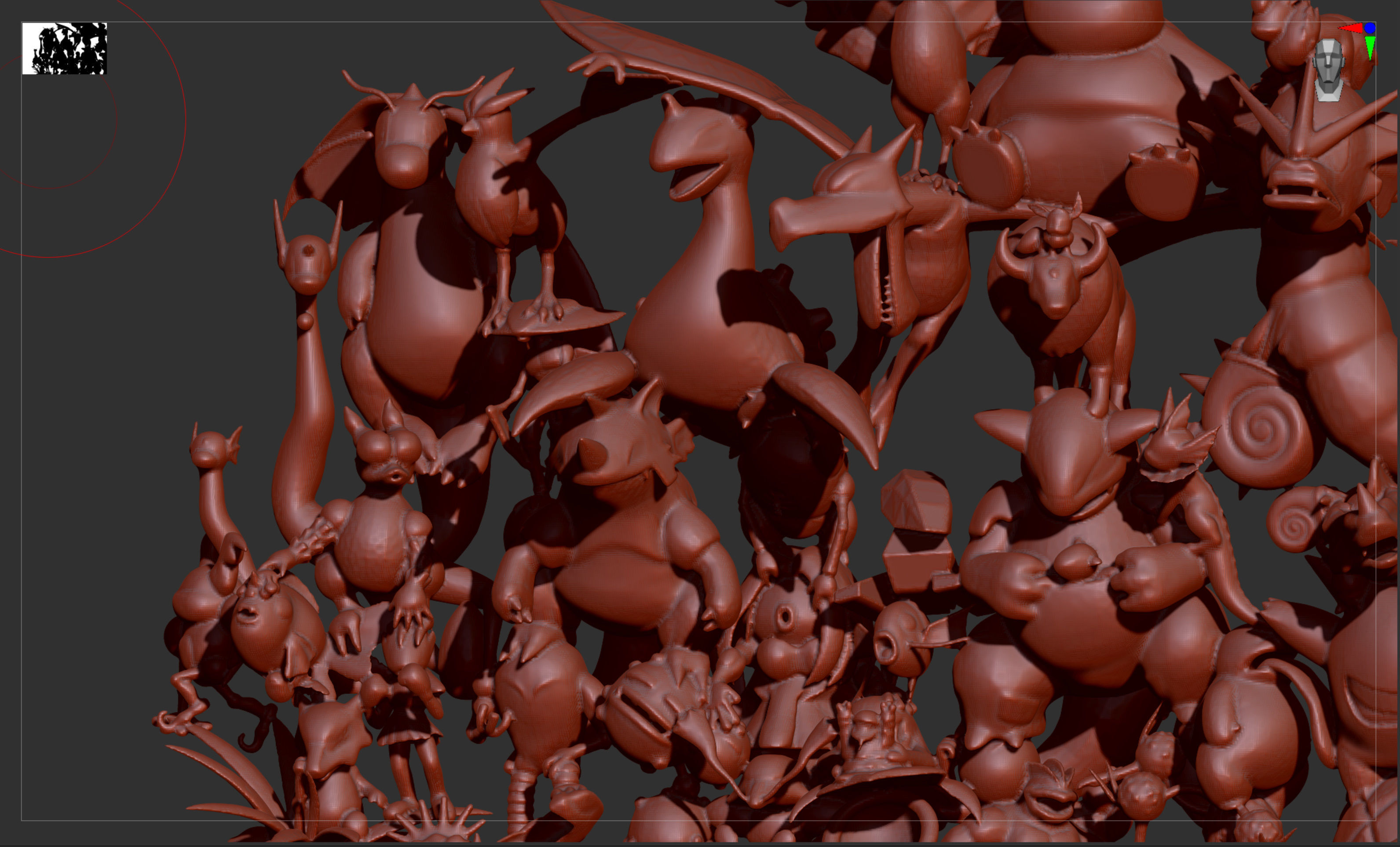 All 151 first generation Kanto Pokemon posed together 3D print model_27