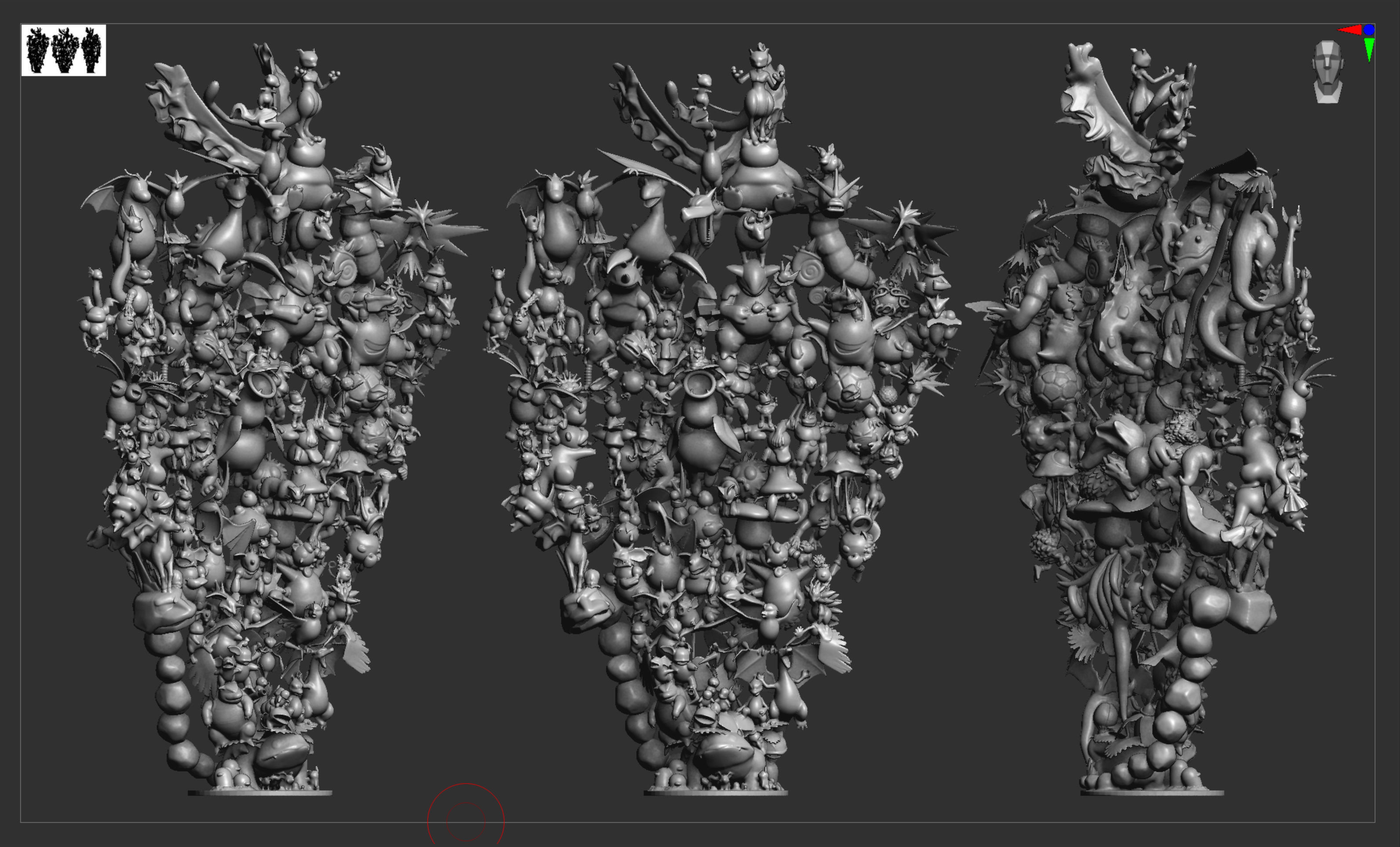 All 151 first generation Kanto Pokemon posed together 3D print model_9