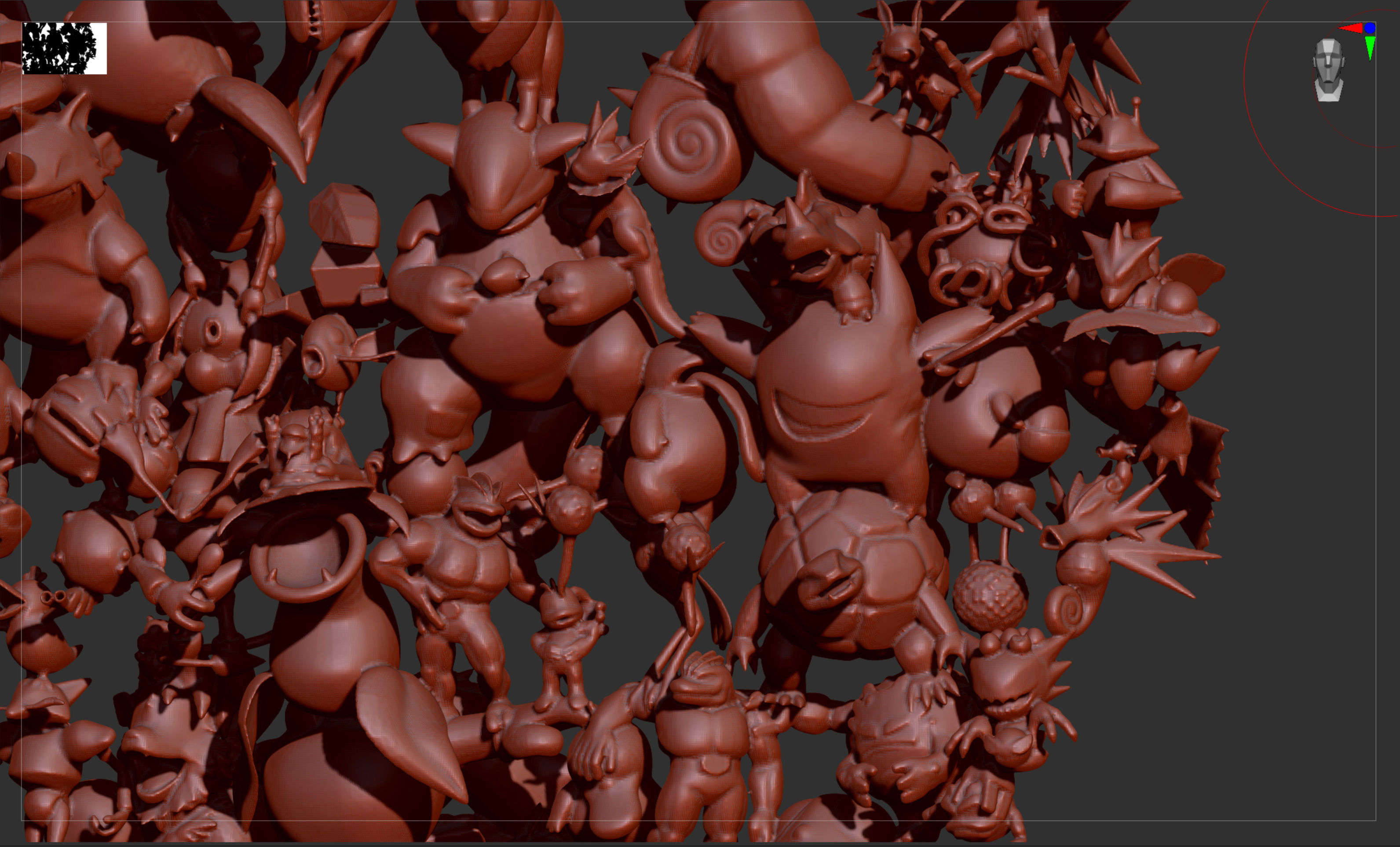 All 151 first generation Kanto Pokemon posed together 3D print model_26