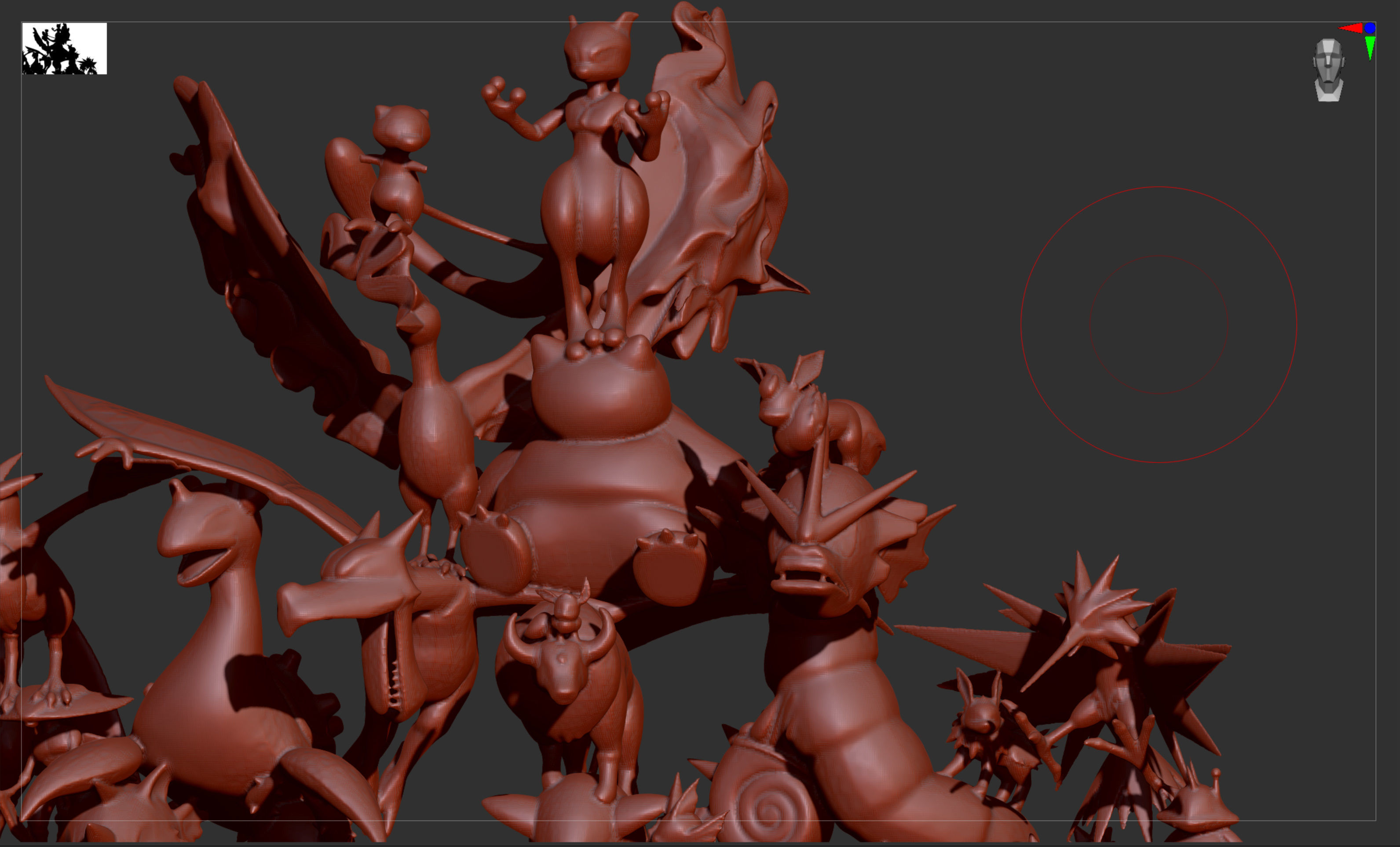 All 151 first generation Kanto Pokemon posed together 3D print model_28