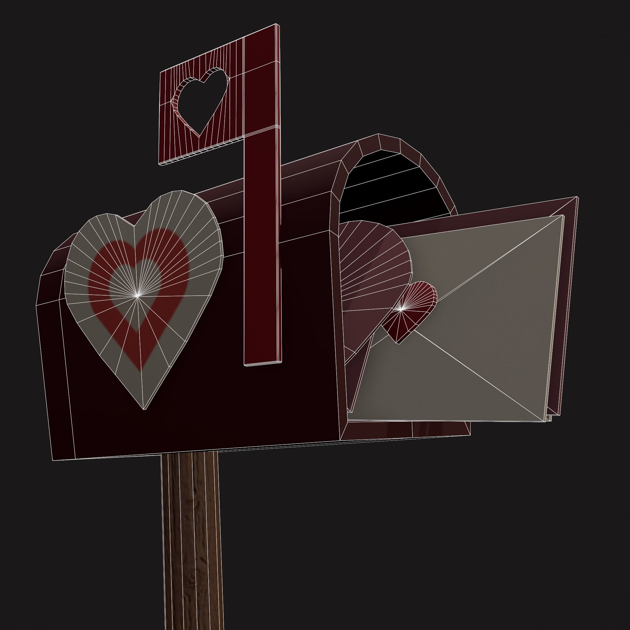 Valentines Mailbox Low-poly 3D model_15