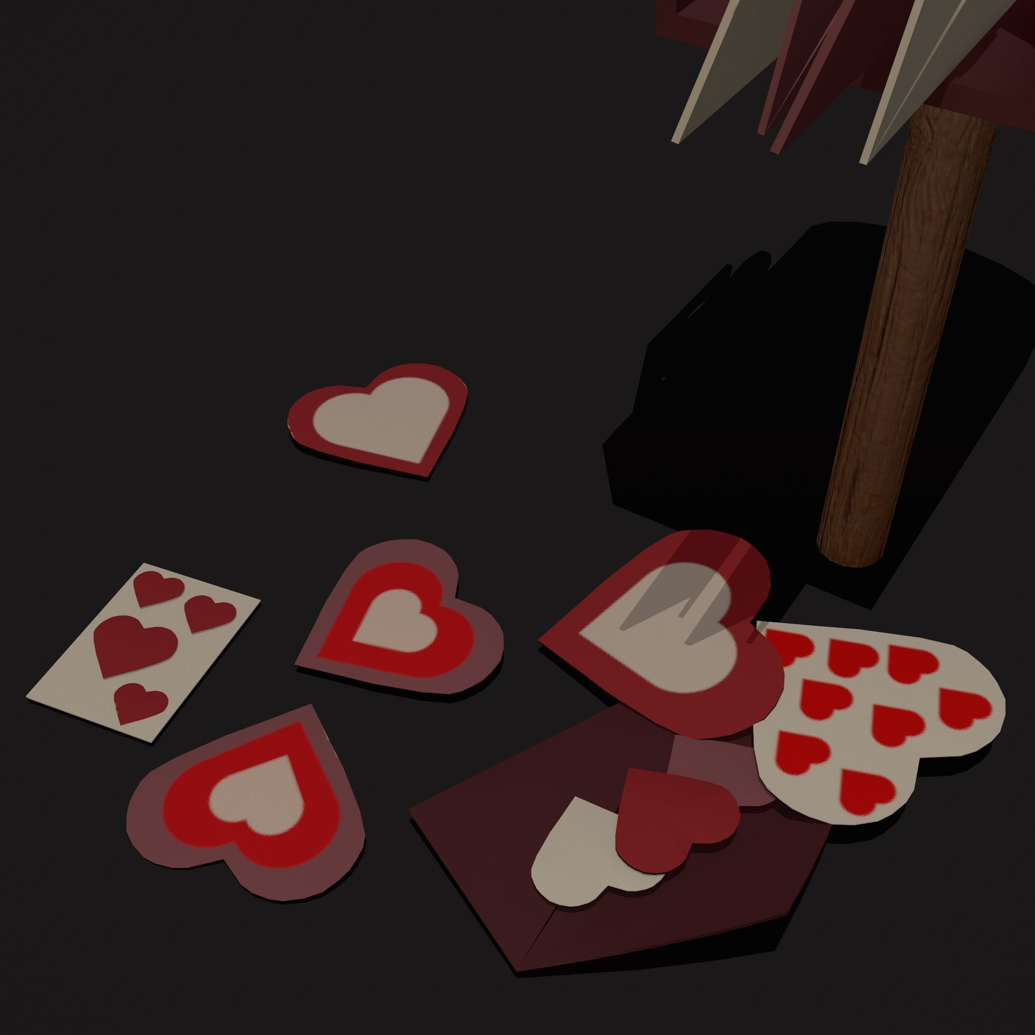 Valentines Mailbox Low-poly 3D model_14