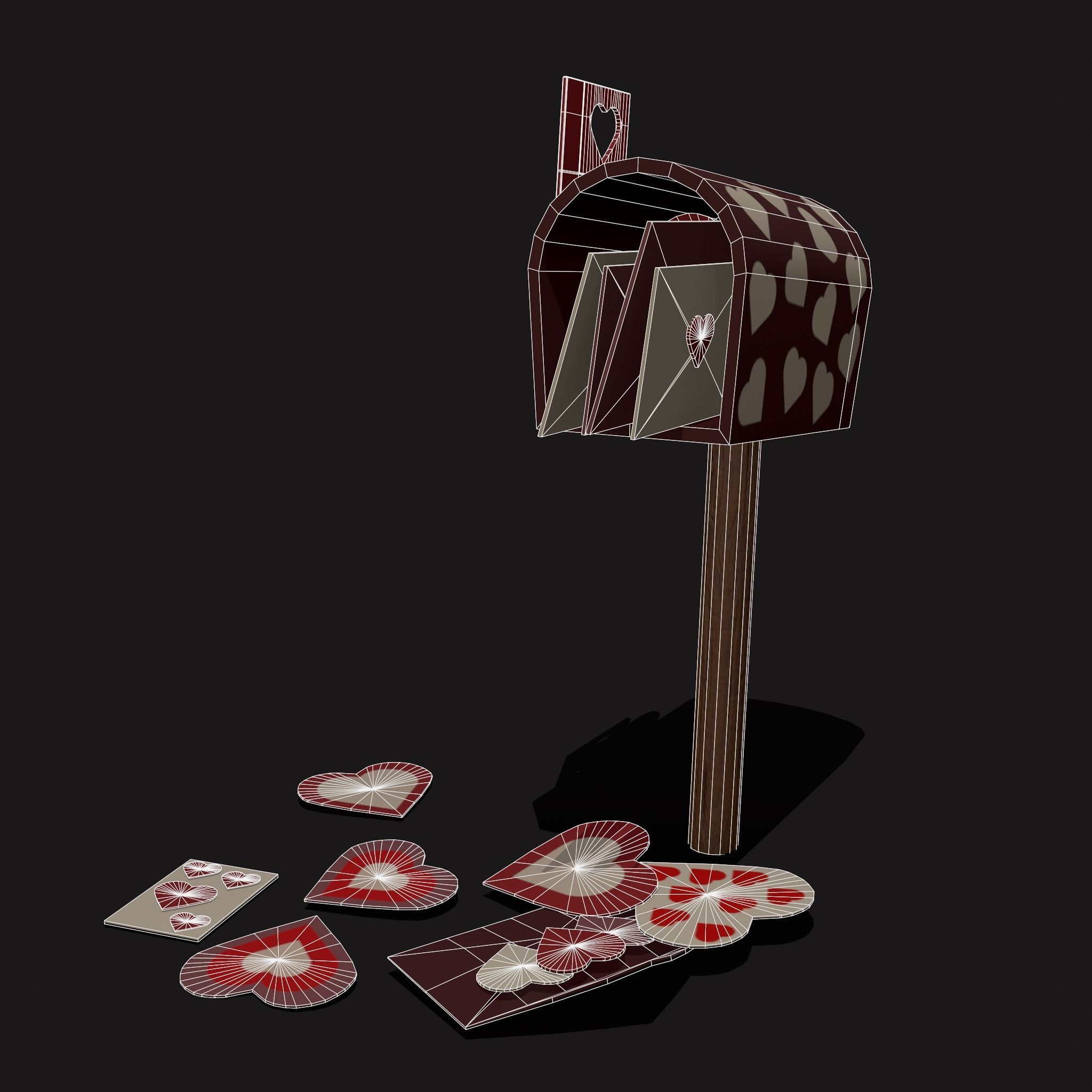 Valentines Mailbox Low-poly 3D model_12