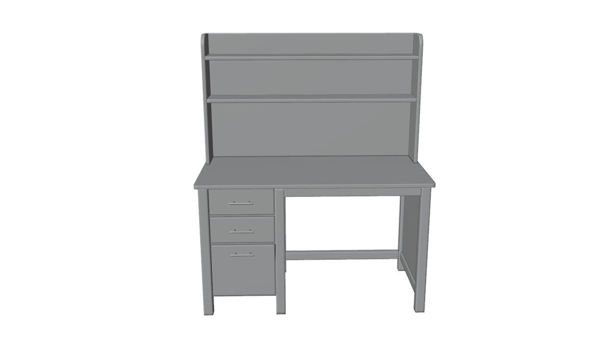 Study table wood PBR 3d Model  Low-poly 3D model_11