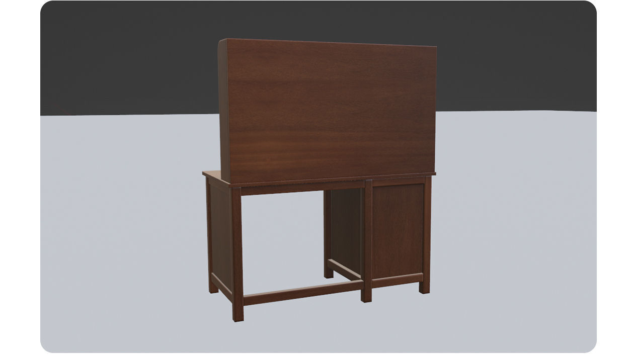 Study table wood PBR 3d Model  Low-poly 3D model_8