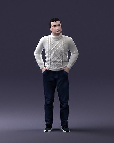 Man in sweater 1121 3D Print Ready 3D print model